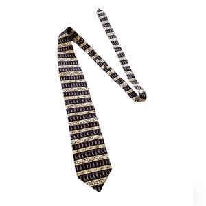 EUC Museum Artifacts all silk golfers tie, black, tan red